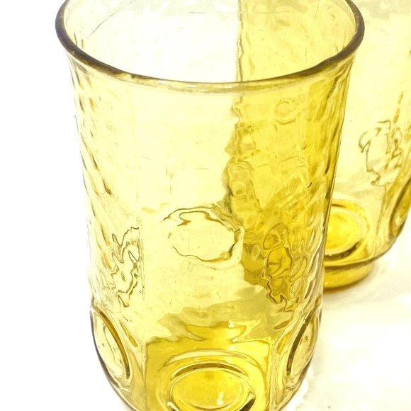 Anchor Hocking Heritage Hill Honey Gold Tumbler Glasses Retro 70s Vintage Boho - Picture 8 of 8